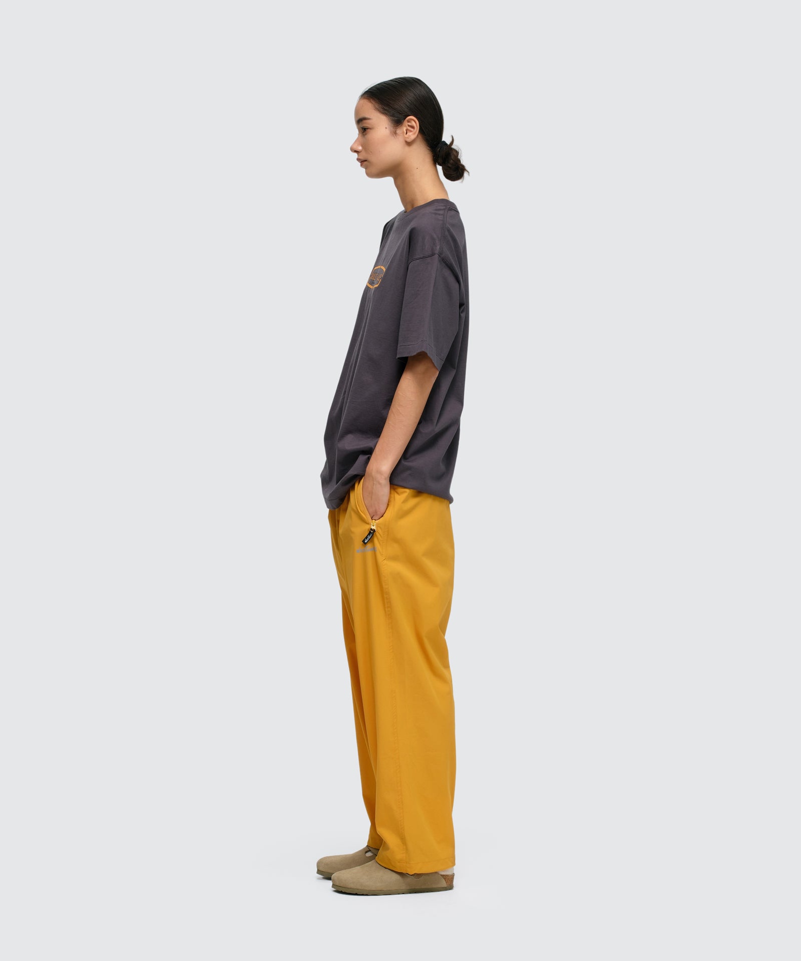 新品未使用 タグ付ARCHIVE スリムフィットパンツ ブラック/イエロー M エラスティックナイロンラックスパンツ│ELASTIC NYLON LAX PANTS