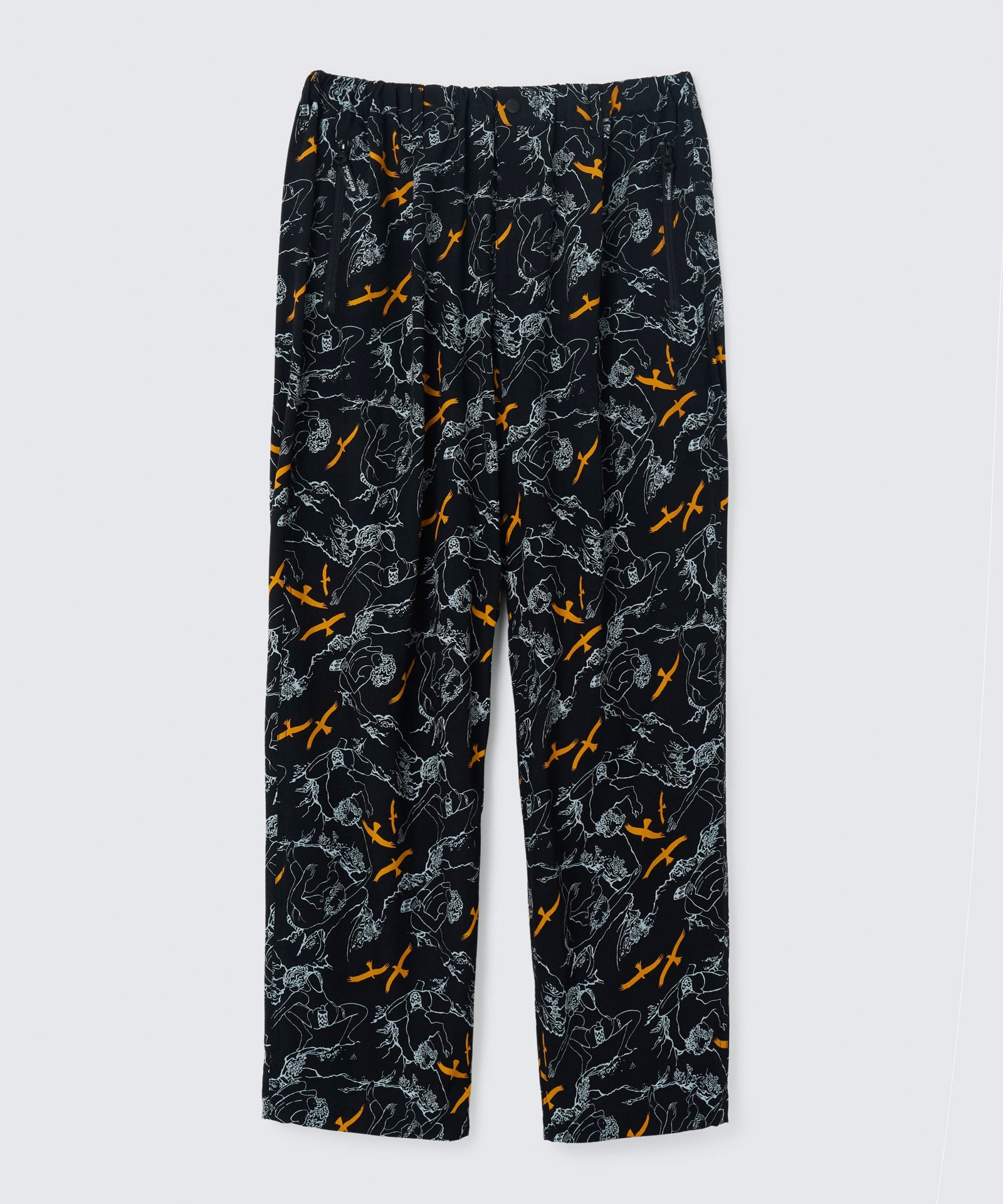 エラスティックナイロンプリントラックスパンツ│ELASTIC NYLON PRINT