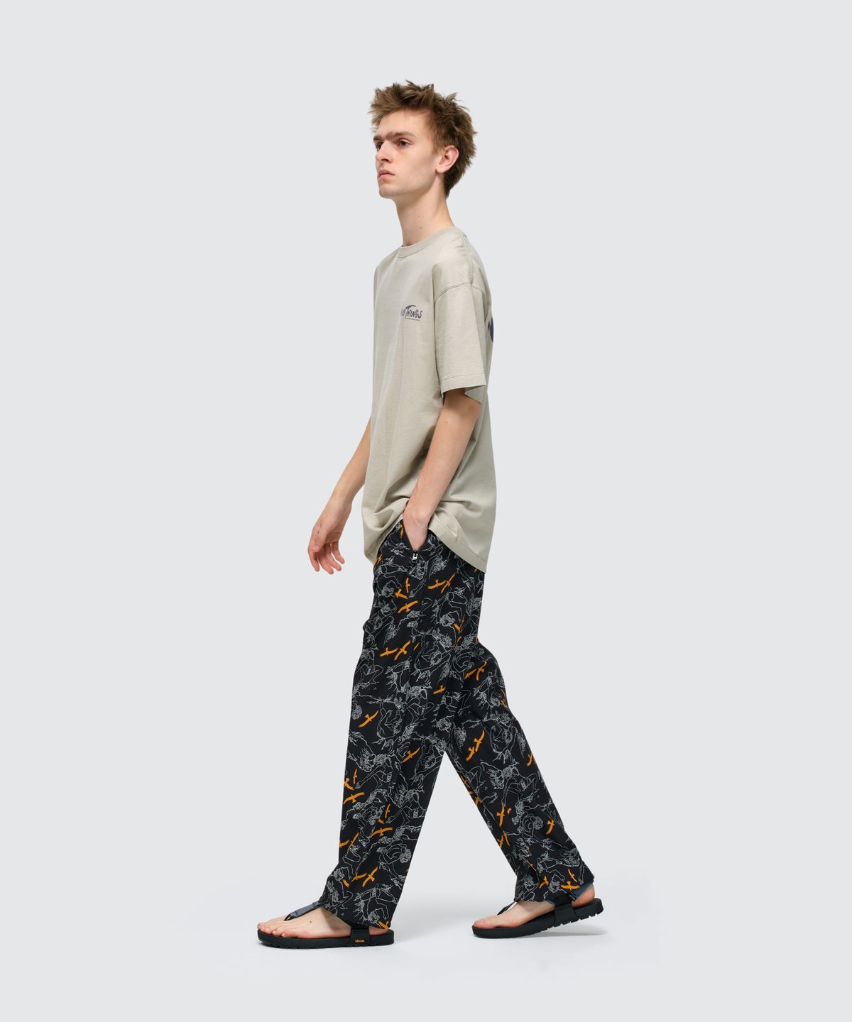 エラスティックナイロンプリントラックスパンツ│ELASTIC NYLON PRINT LAX PANTS ワイルドシングス